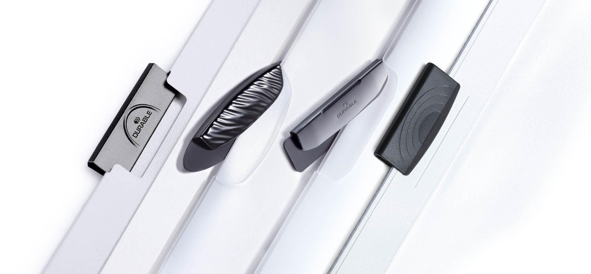 Durable brand office file tabs in sleek black and silver designs for organized document management