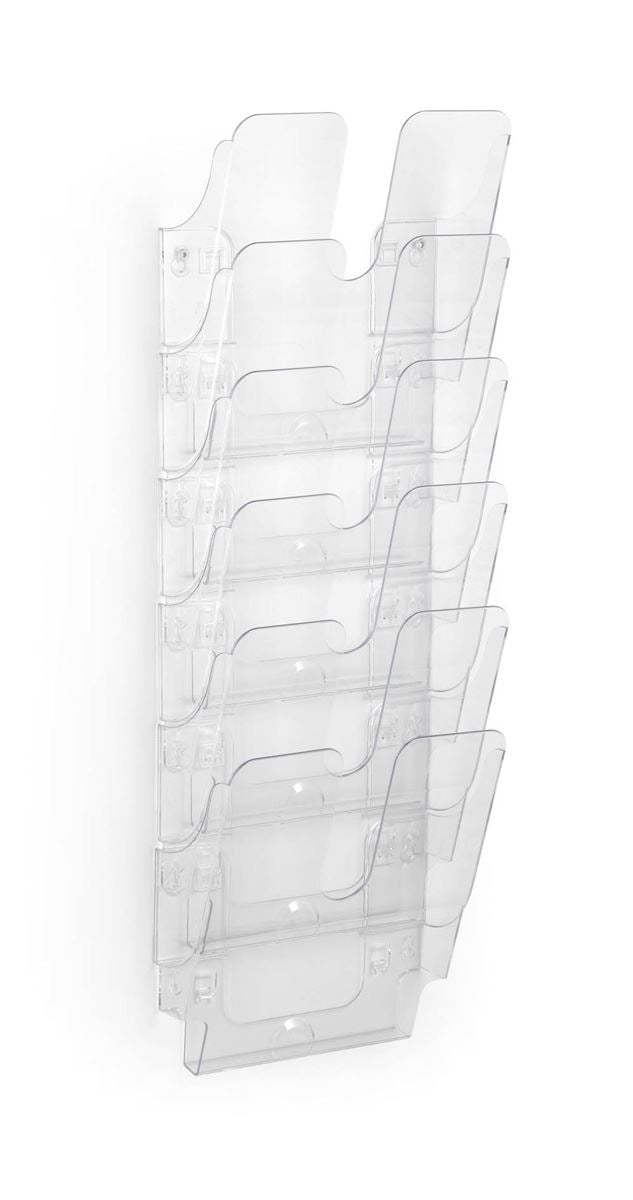 Durable FLEXIPLUS 6 Wall Mounted Literature Tray | A4 Portrait Holder | Clear