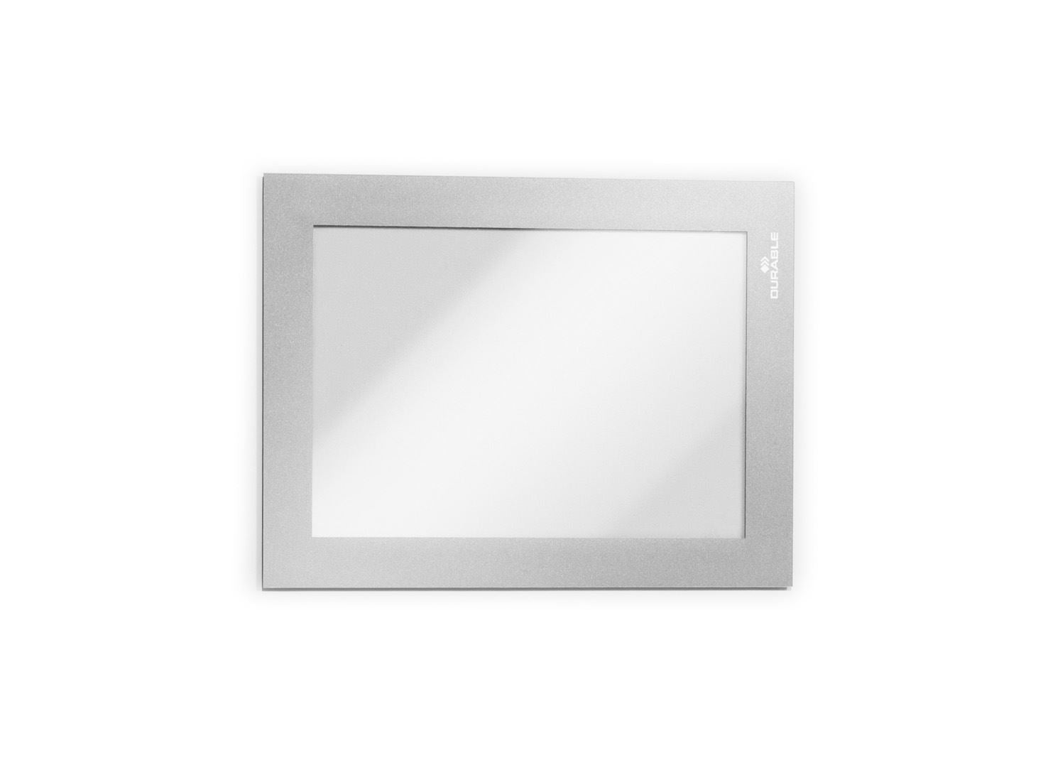 Durable DURAFRAME Self Adhesive Magnetic Signage Frame | 2 Pack | A6 Silver