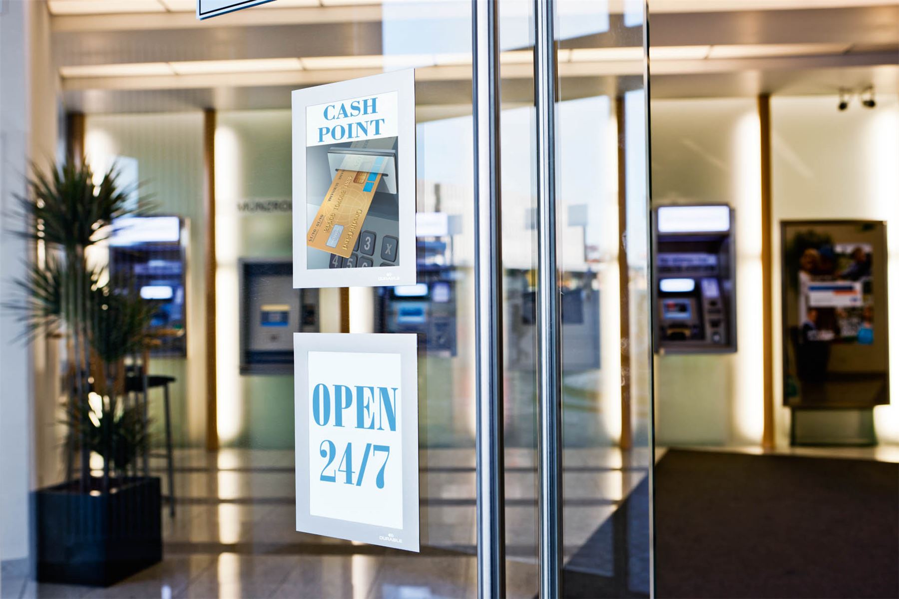 Durable DURAFRAME Self Adhesive Magnetic Signage Frame | 2 Pack | A6 Silver