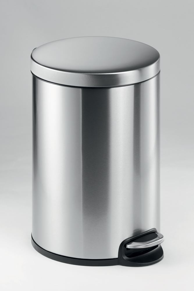 Durable Stainless Steel Pedal Bin 20L | Soft-Close Round Waste Bin | Silver