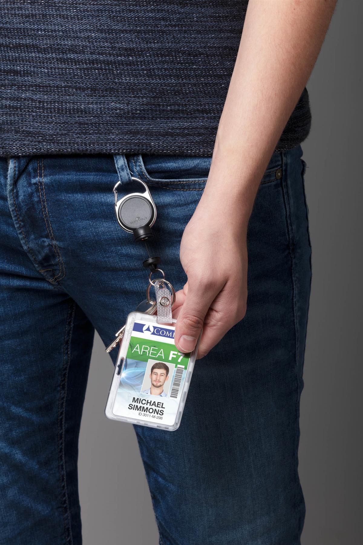 Durable Permanent High Security ID Card Holders for Lanyards | 10 Pack | Clear