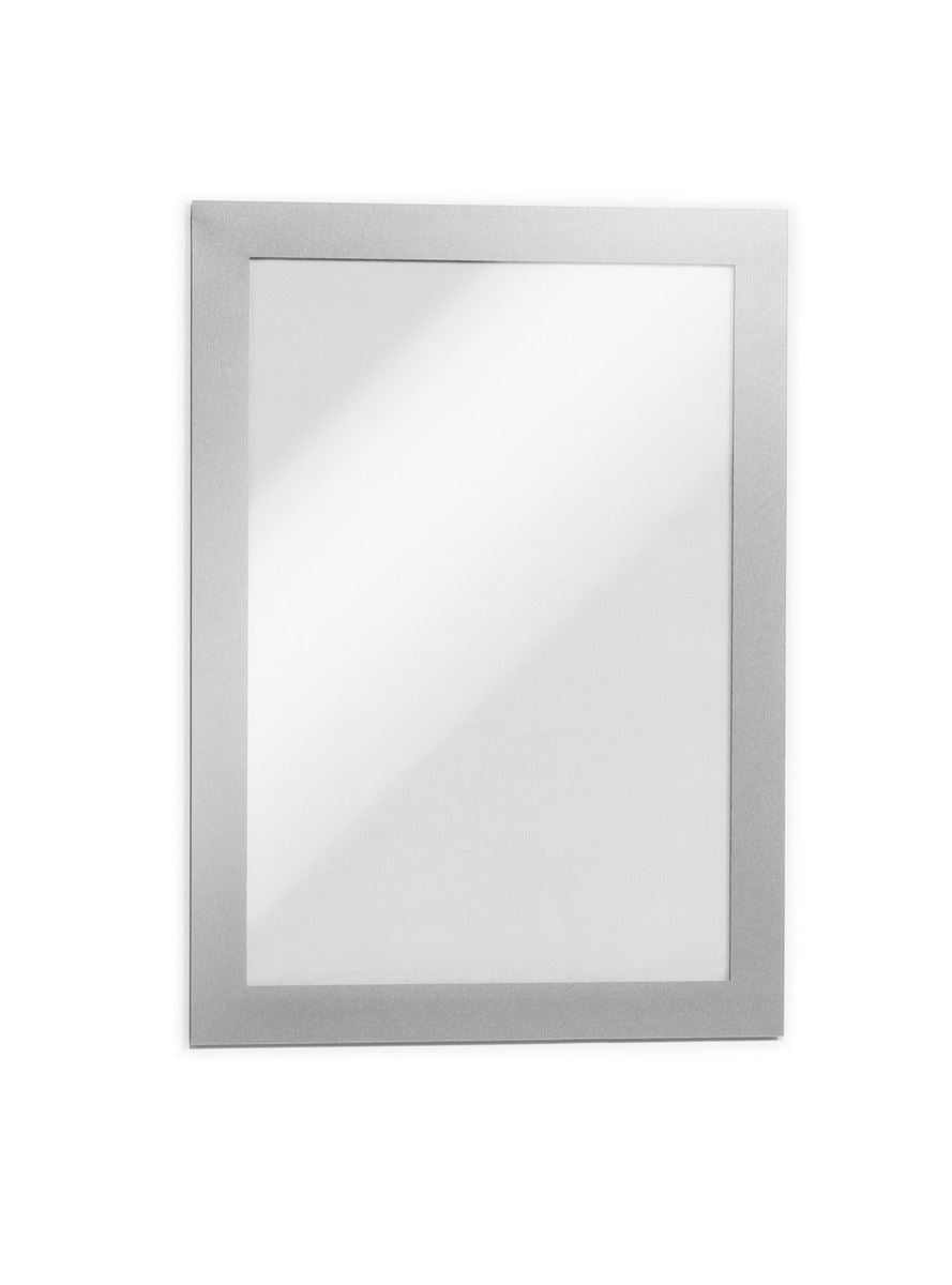 Durable DURAFRAME Magnetic Document Signage Frame for Metal | 5 Pack | A5 Silver