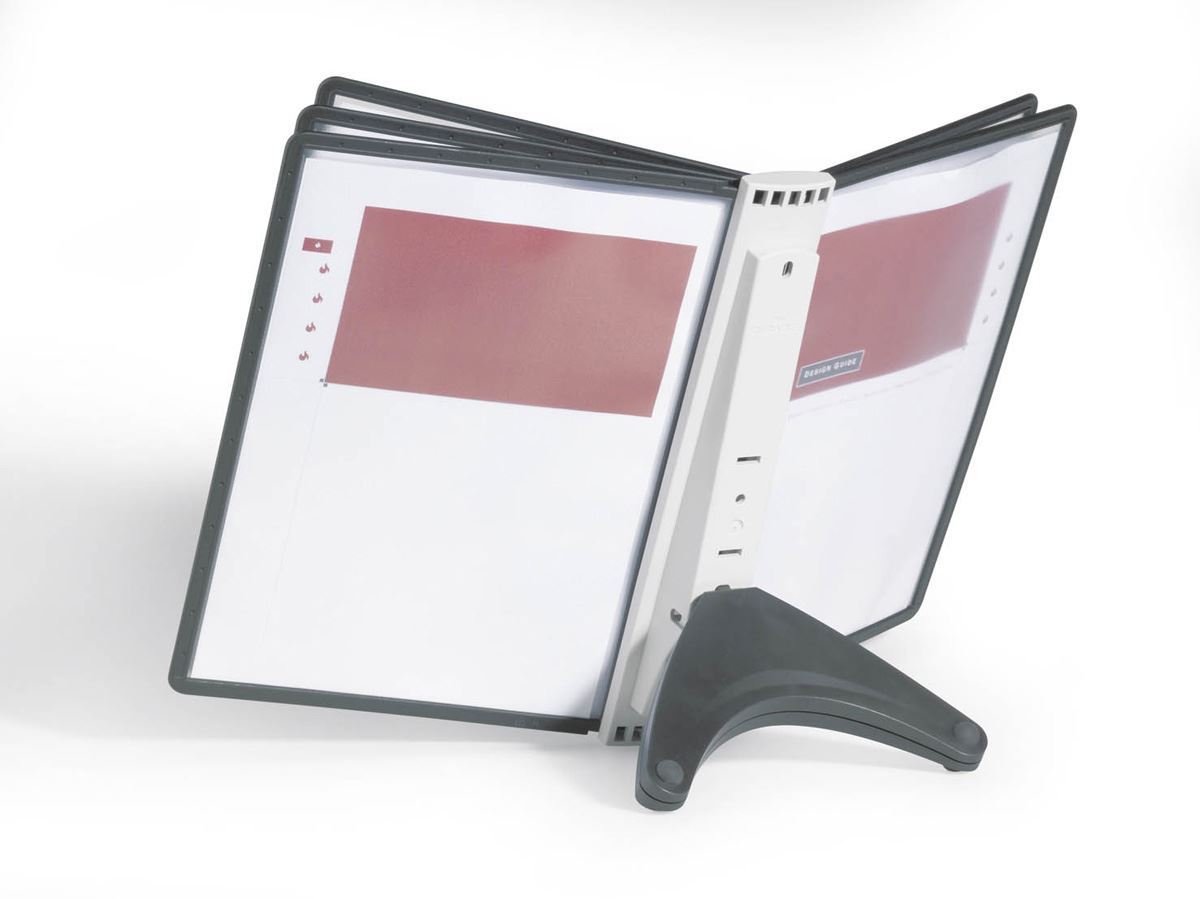 Durable SHERPA SOHO TABLE 5 Desk Display Panel Stand | 5 Panels | A4 Black