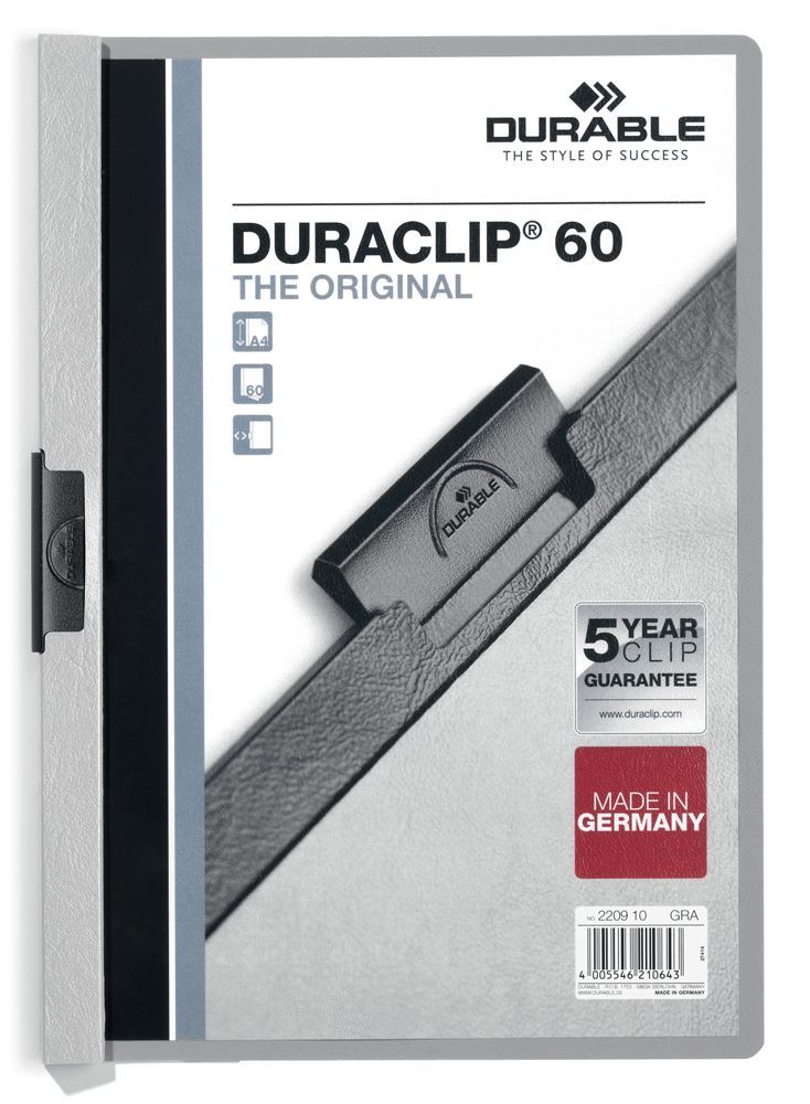 Durable DURACLIP 60 Sheet Document Clip File Folder | 25 Pack | A4 Assorted