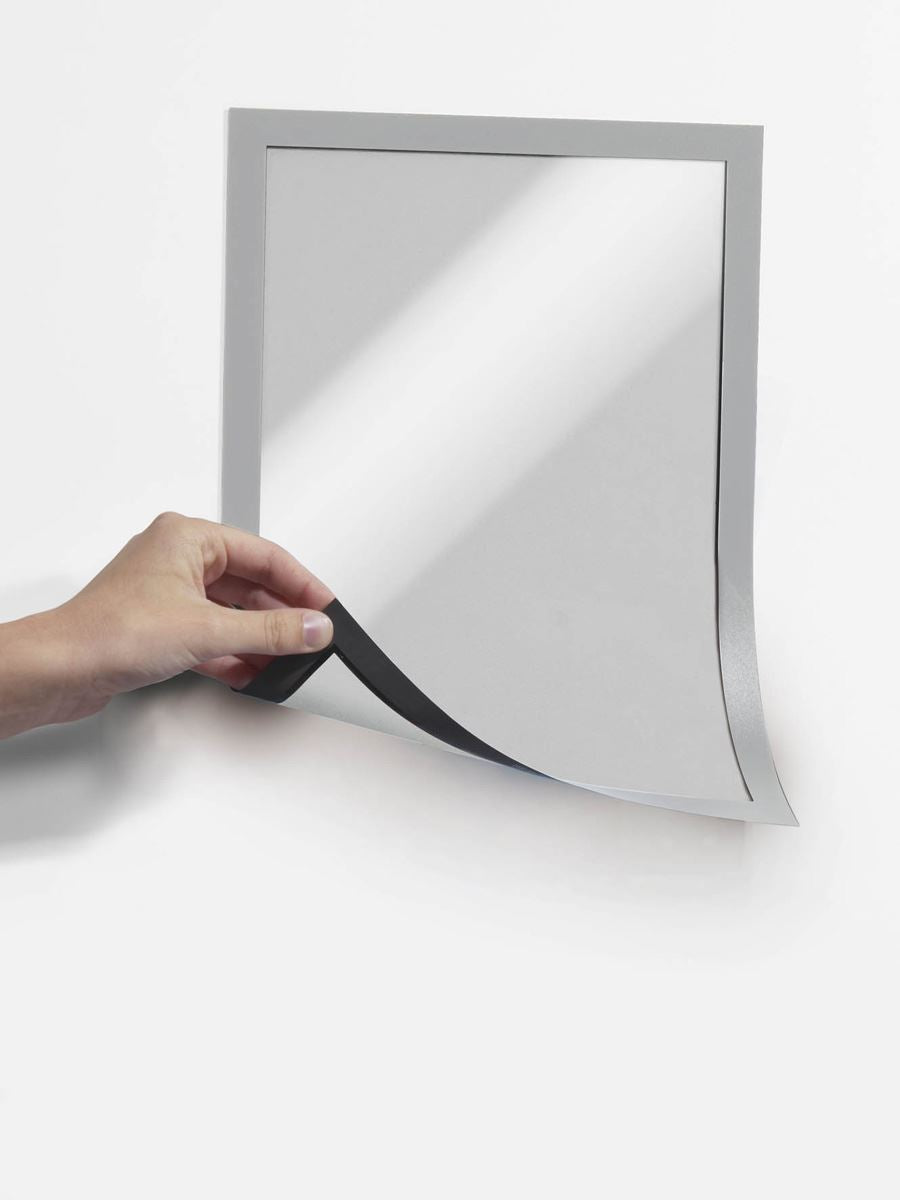 Durable DURAFRAME Magnetic Document Signage Frame for Metal | 5 Pack | A5 Silver