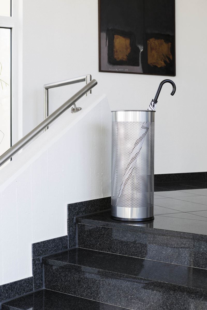 Durable Modern Perforated Steel Umbrella Stand | 29 Litre Silver