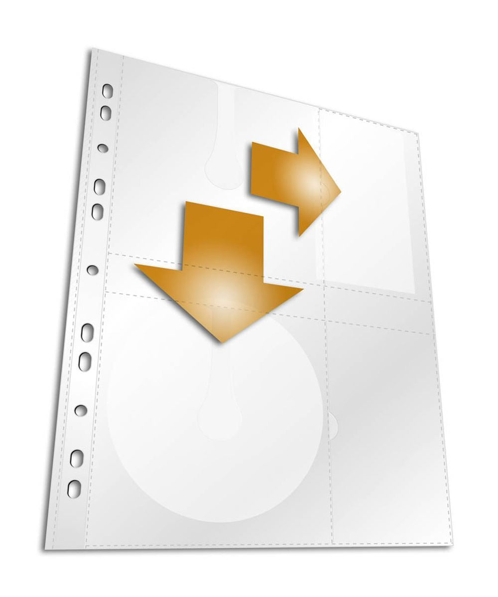 Durable CD/DVD Pockets | Double Sided Wallet Index for 4 Disks | 5 Pack | A4