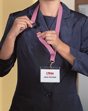 Durable Soft Textile Neck Lanyards with Clip and Safety Release | Pink
