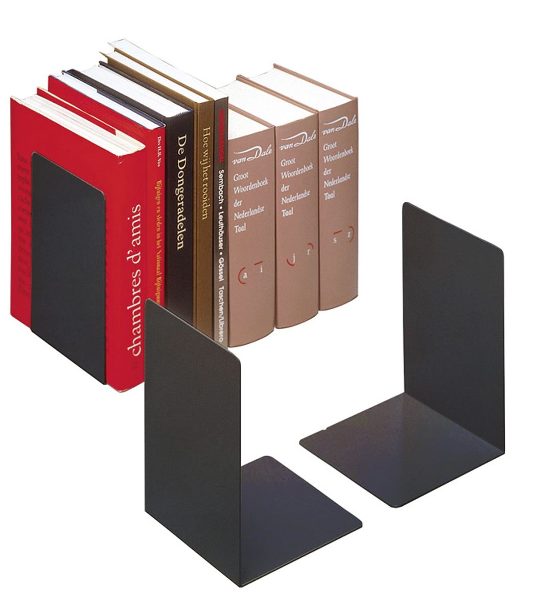 Durable Premium Heavy Duty Large Metal Shelf Bookends | 2 Pack | Black