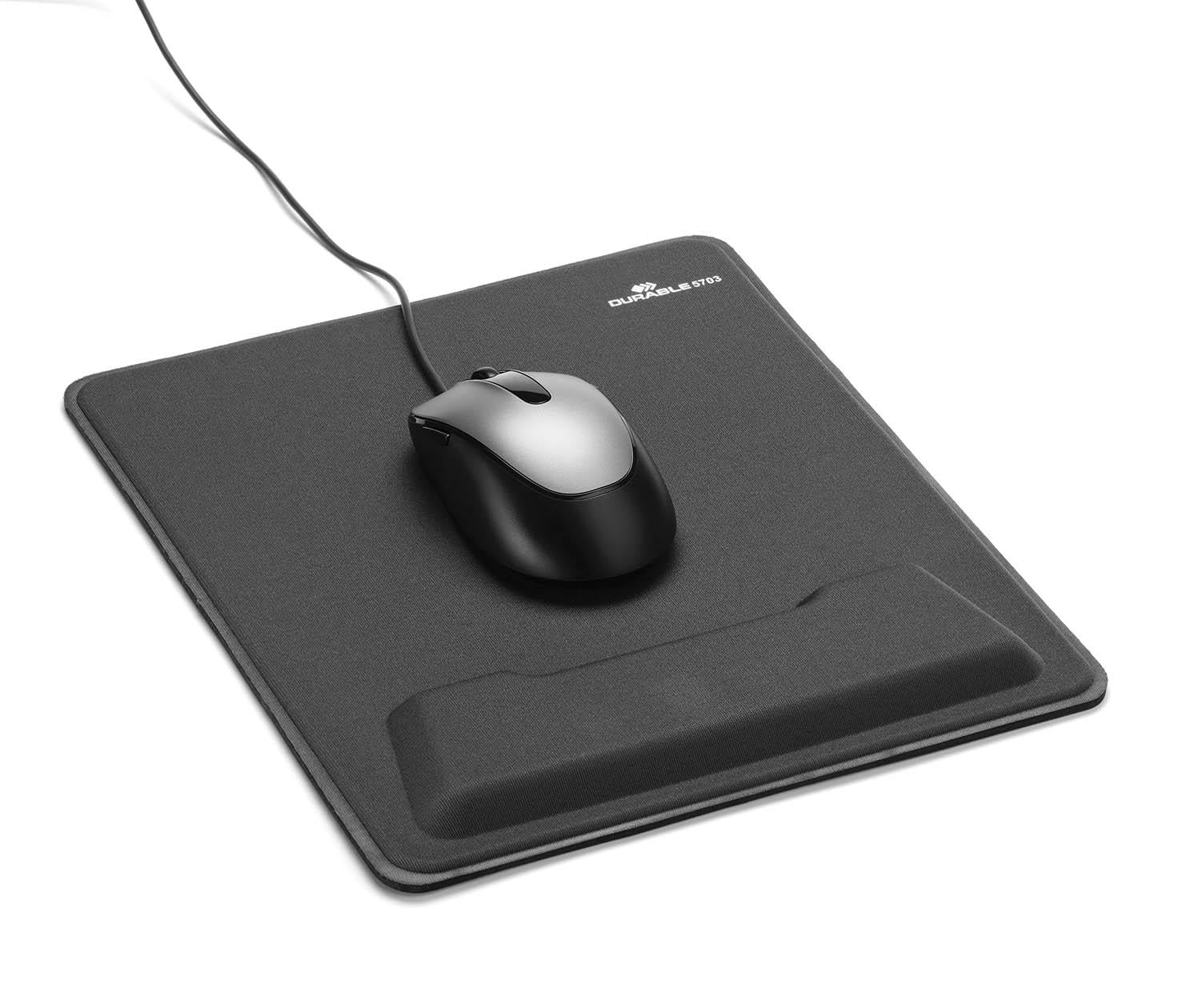 Durable ERGOTOP Soft Touch Mouse Mat with Foam Support Wrist Rest Pad | Grey