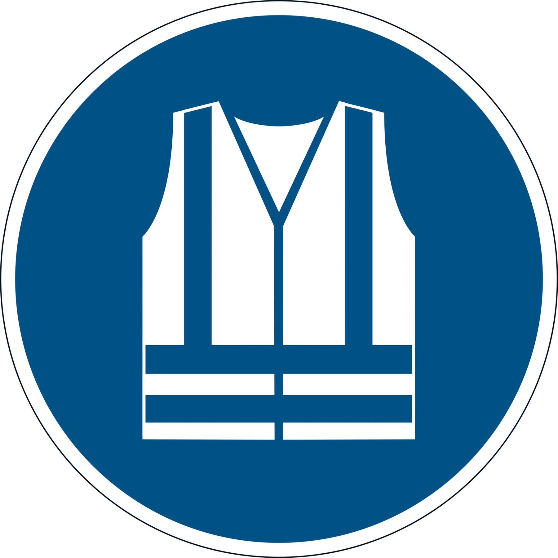 Durable Adhesive ISO "Use Safety Vest" Sign Safety Floor Sticker | 43cm