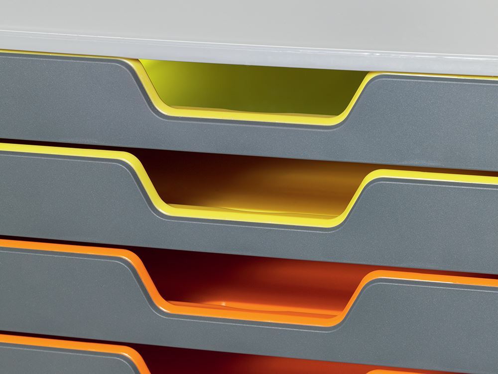 Durable VARICOLOR Desktop Organiser 10 Drawer Colour Coded Modular Storage | A4+