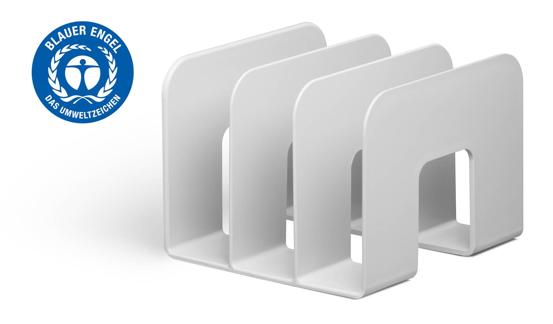 Durable ECO Recycled Plastic Magazine Stand Desk File Holder Organiser | Grey