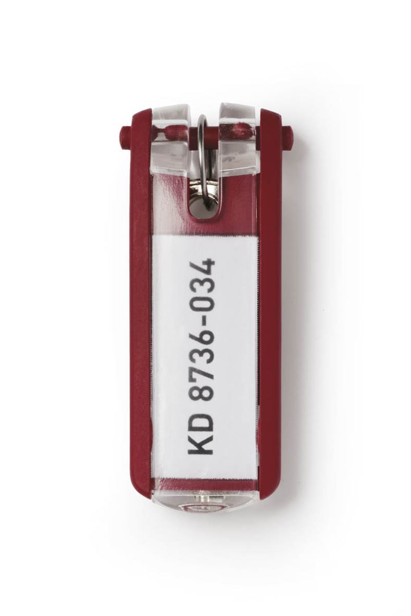Durable Key Clips Organisational Label Hooks | 6 Pack | Red
