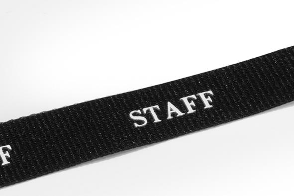 Durable Soft Textile STAFF Neck Lanyards with Clip & Breakaway | 10 Pack | Black