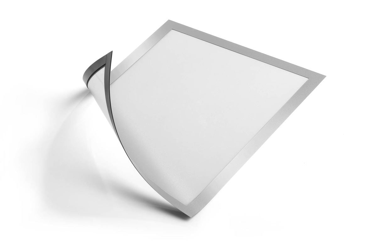 Durable DURAFRAME Magnetic Document Signage Frame for Metal | 5 Pack | A5 Silver