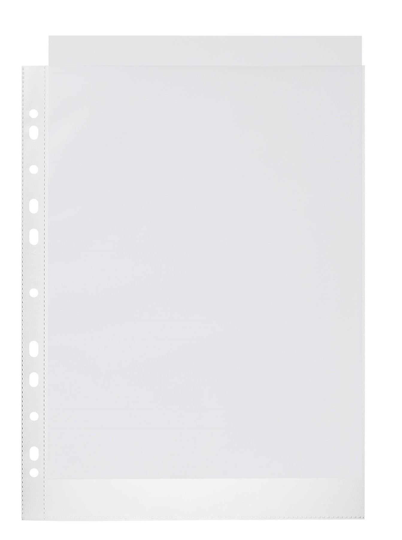 Durable Recycled Punched Pocket PREMIUM Sleeve Wallets | Box of 100 | A4 Clear