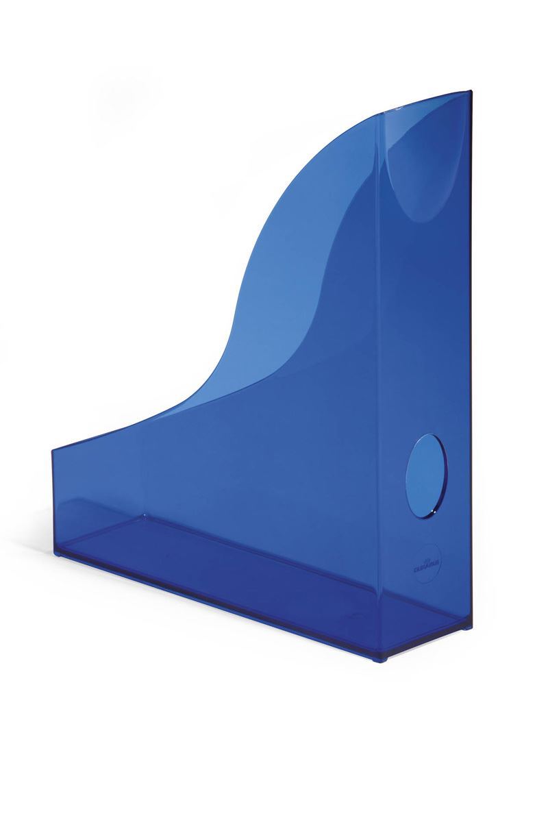 Durable Translucent Magazine Rack Document Desk File Organiser | A4 Clear Blue