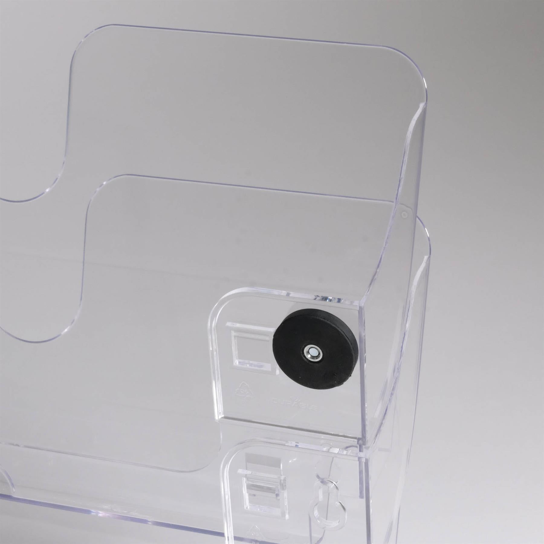 Durable A4 Magnetic Literature Holder | Dual Wall Display | FLEXIPLUS | Clear