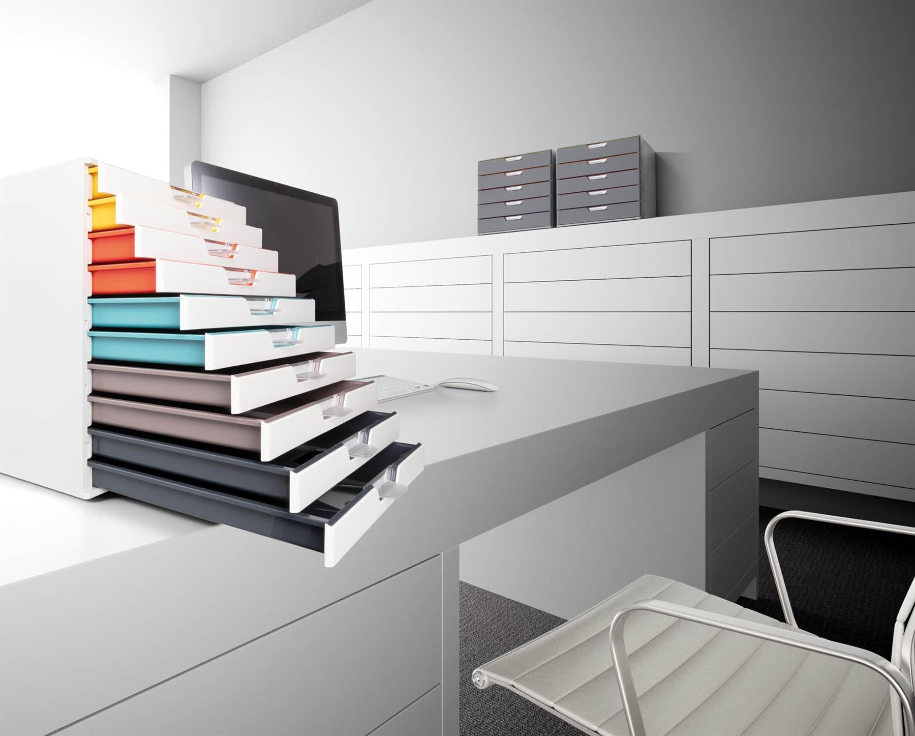 Durable VARICOLOR MIX Desktop Organiser 10 Drawer Colour Coded Storage | A4+