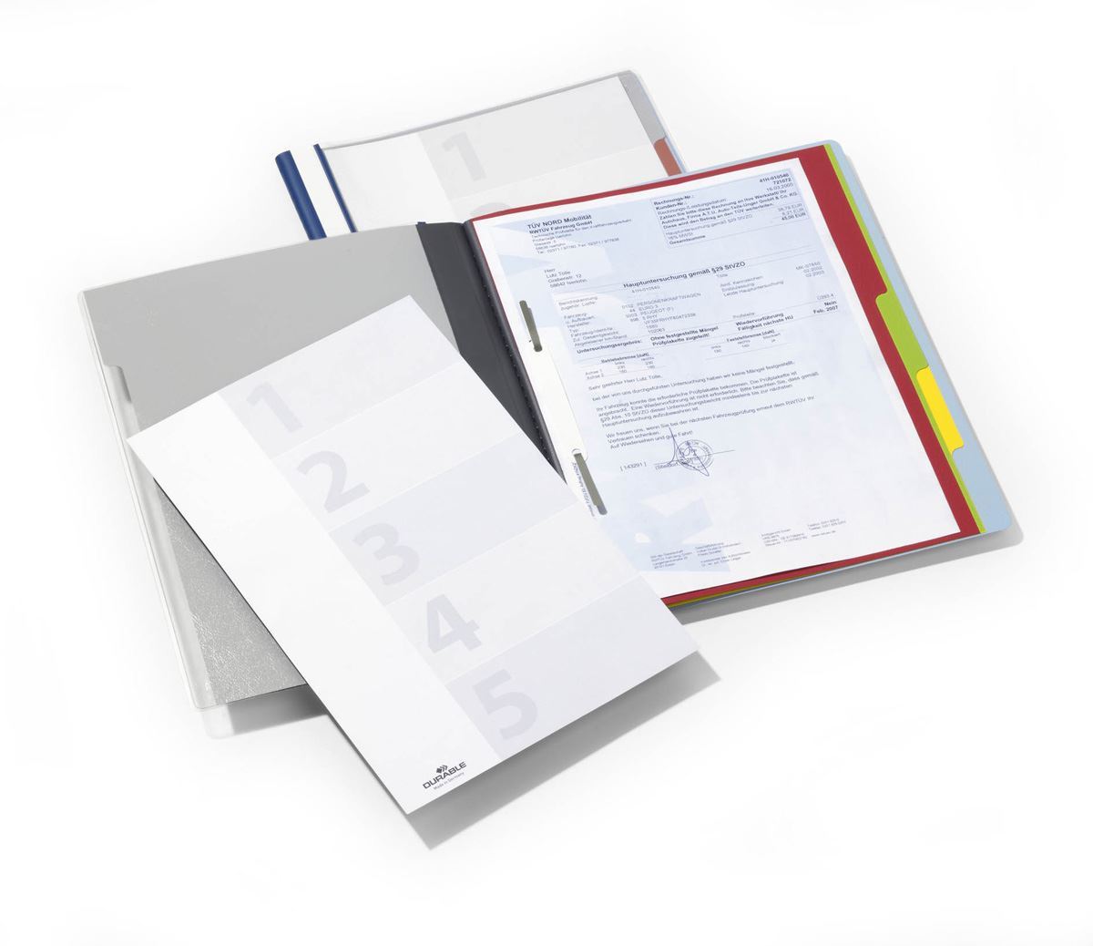 Durable DIVISOFLEX 5 Part Organiser File Folder with Index Tabs | A4 | Blue