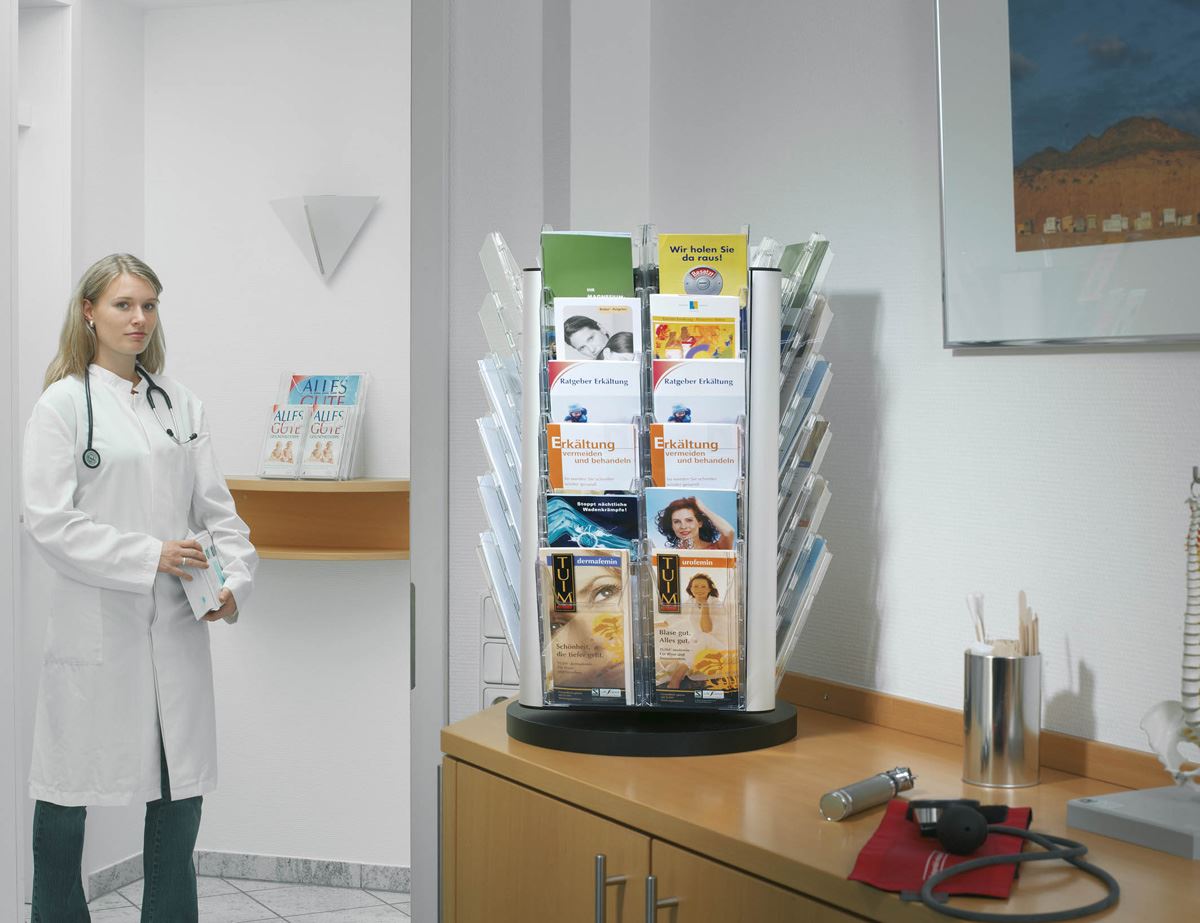 Durable COMBIBOXX 5 Literature Tray| Stand & Wall | A4 & 1/3 A4 Portrait | Clear