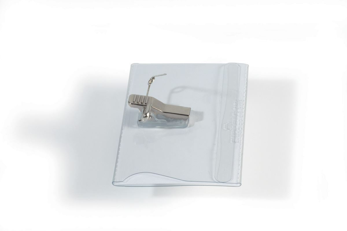 Durable COMBI CLIP Clip & Pin Name Badge Holders + Inserts | 50 Pack | 54 x 90mm