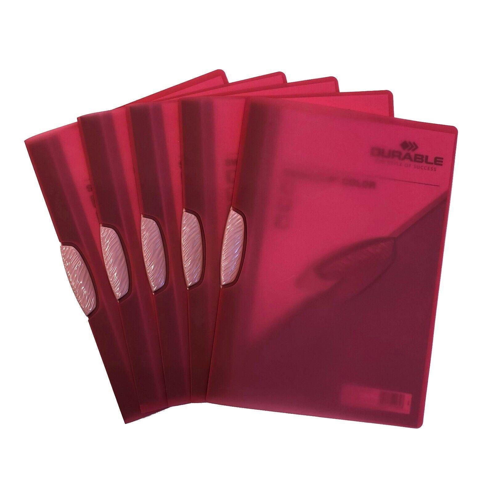 Durable SWINGCLIP 30 Document Swing Clip File Folder | 5 Pack | A4 Crimson