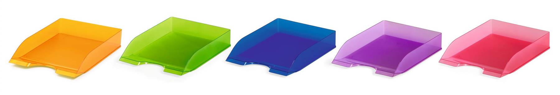 Durable Translucent Stackable Letter Tray Document Paper File | A4+ Clear Blue