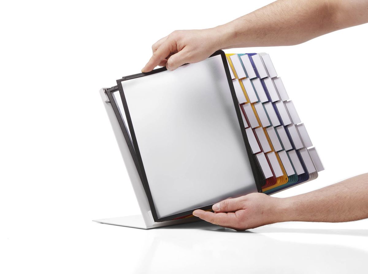 Durable VARIO TABLE 30 Display Panel Desk Stand | 30 Panels | A4 Colour Coded