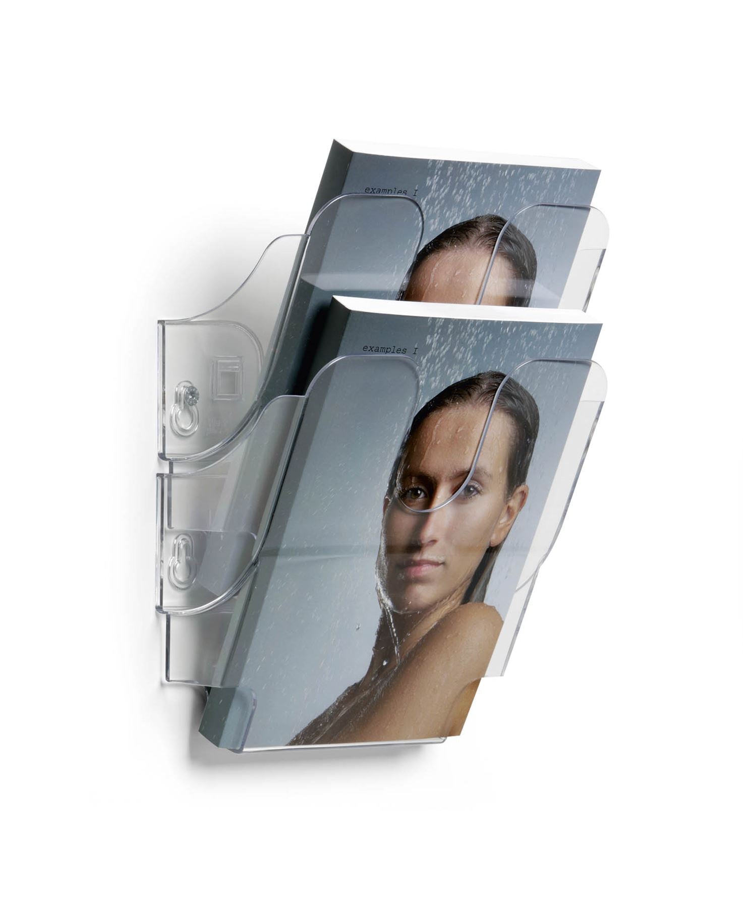 Durable FLEXIPLUS 2 Wall Mounted Literature Tray | A5 Portrait Holder | Clear