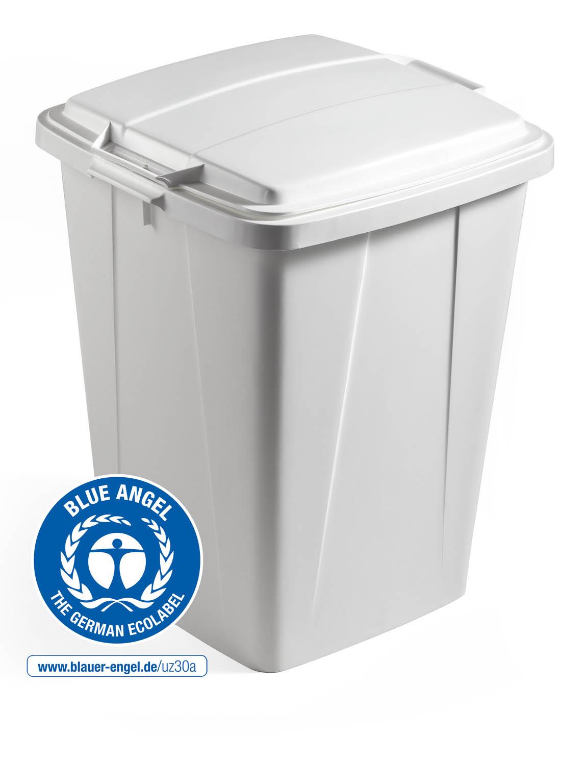 Durable ECO 90L Waste Bin Grey | Strong Square Recycling Bin | DURABIN