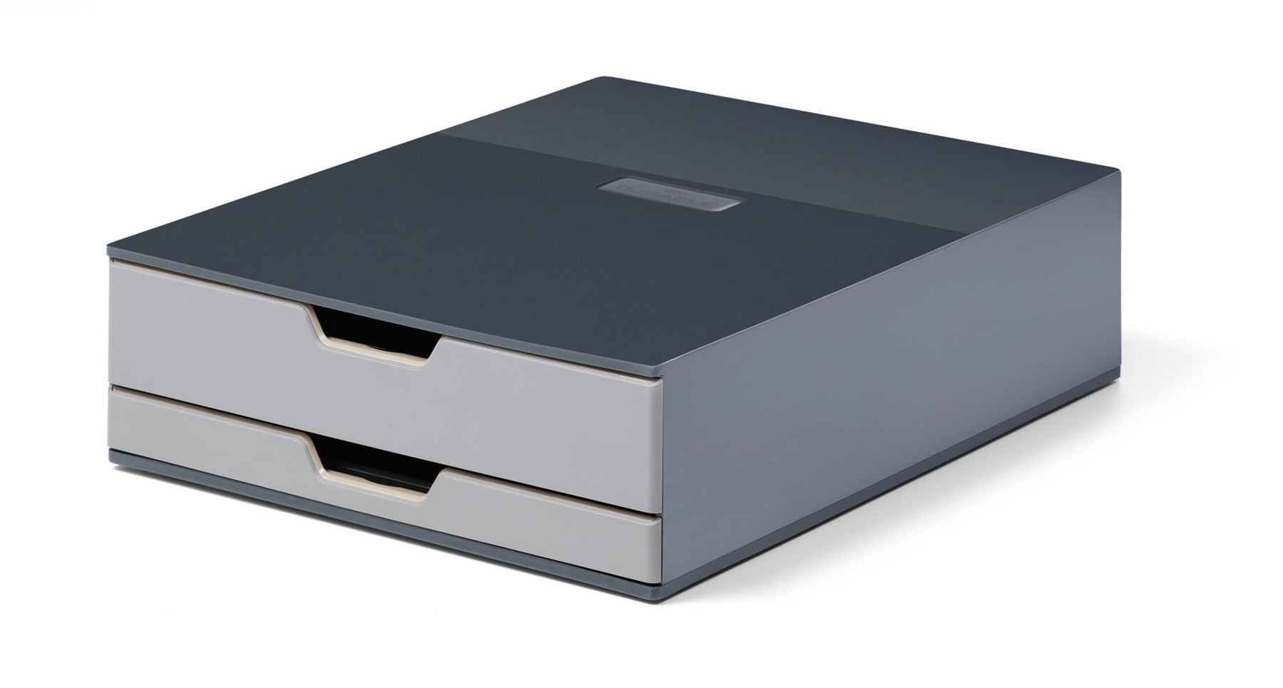 Durable COFFEE POINT 2 Drawer Organiser Storage Box for Tea Bags & Pods | Grey