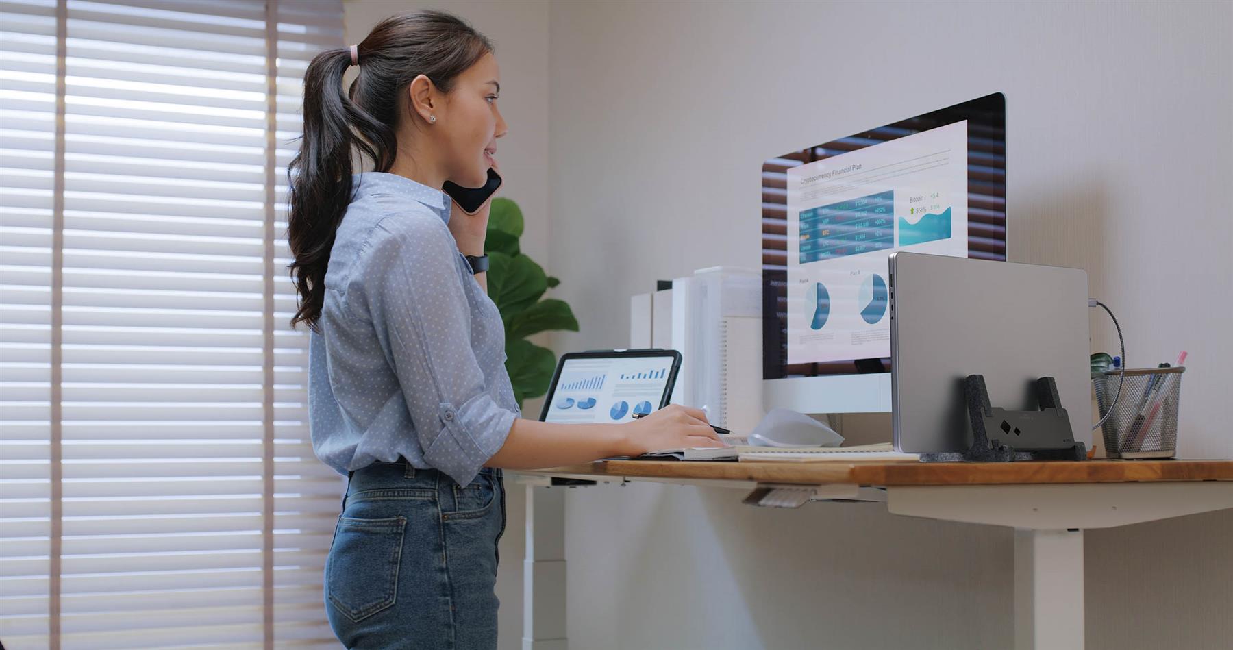 Durable Recycled Felt Vertical Laptop Stand Dock | Space Saving 3-in-1 Holder