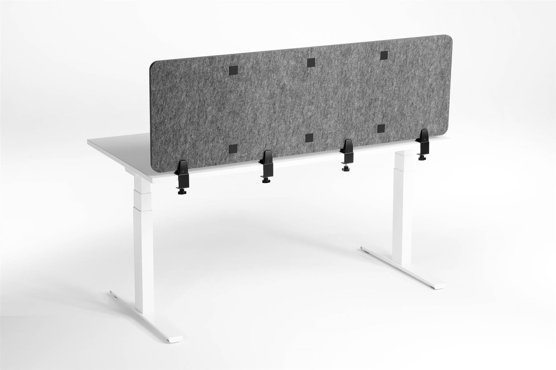 Durable Felt Desk Divider Panel | Visual Acoustic Privacy Partition 160cm | Grey