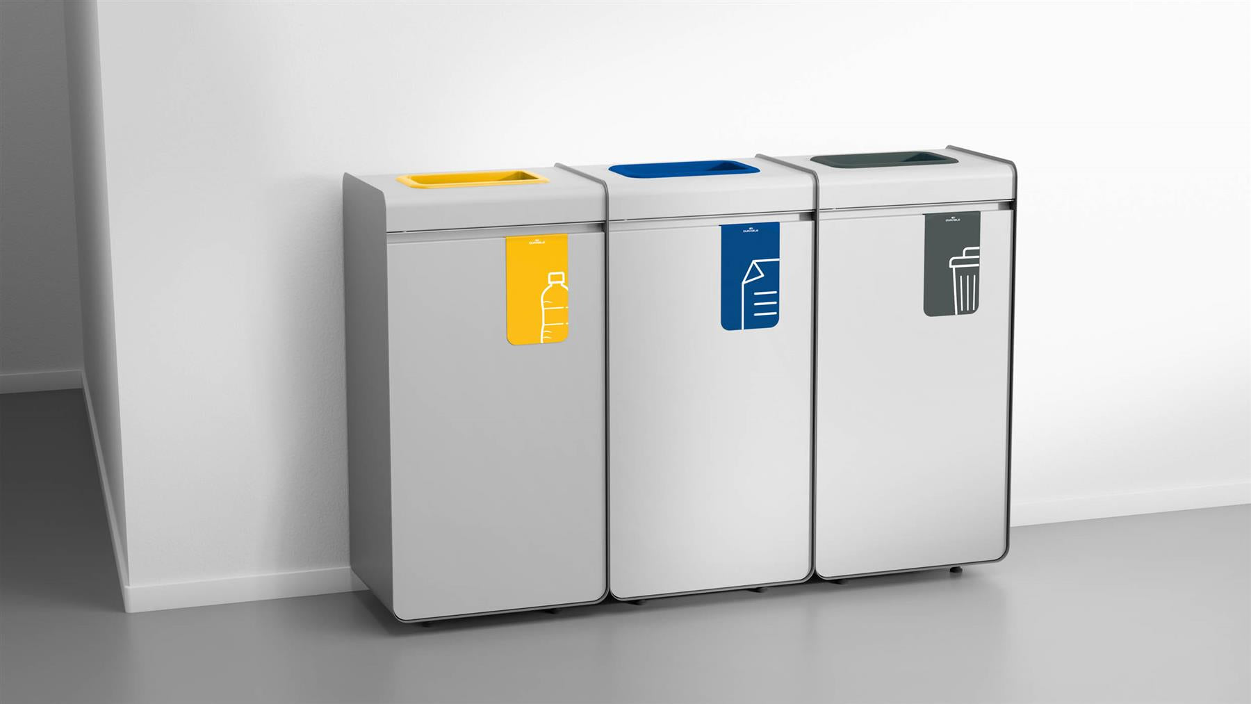 Durable 55L General Waste Bin | Sheet Steel Recycling Separation Bin | DURASORT