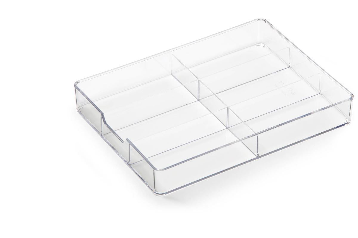 Durable Acrylic Food-Safe Plastic Draw Organiser Storage Divider | Crystal Clear
