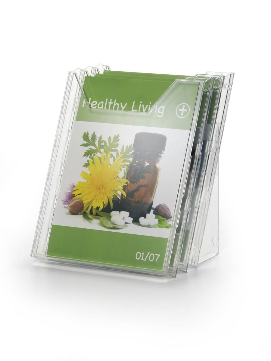 Durable COMBIBOXX 3 Literature Tray | Stand & Wall Mount | A4 Portrait | Clear