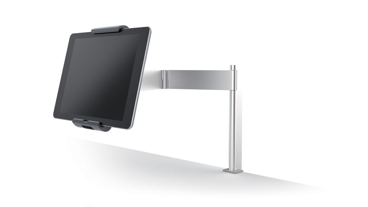 Durable Aluminium Tablet Holder iPad Bed Table Clamp | Lockable & Rotatable