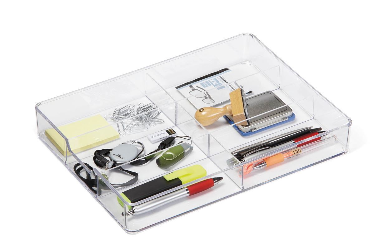 Durable Acrylic Food-Safe Plastic Draw Organiser Storage Divider | Crystal Clear