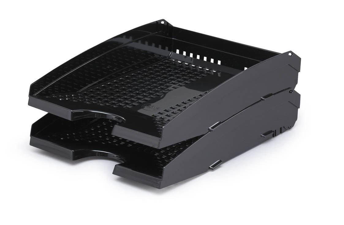 Durable TREND Stackable Letter Tray Document Organiser Paper File | A4+ Black