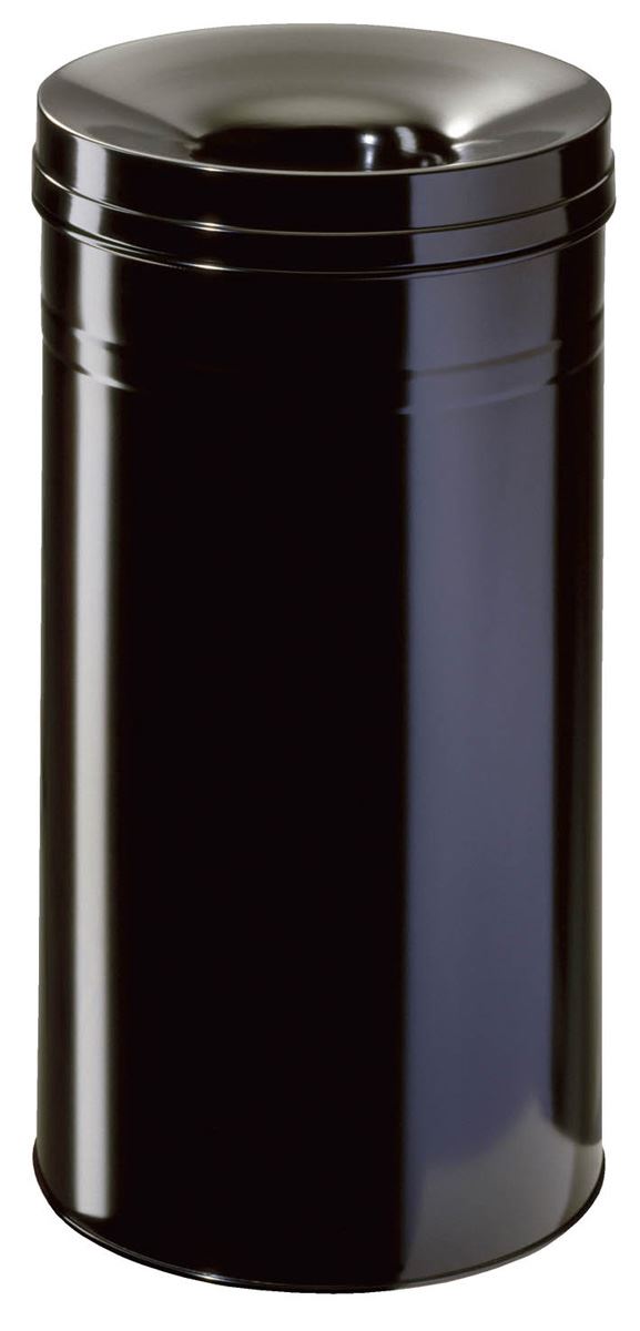 Durable Fire Extinguishing Metal Waste Bin | TUV Certified | 60L | Black