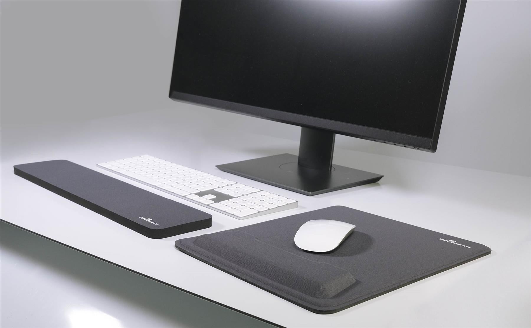 Durable ERGOTOP Soft Touch Mouse Mat with Foam Support Wrist Rest Pad | Grey