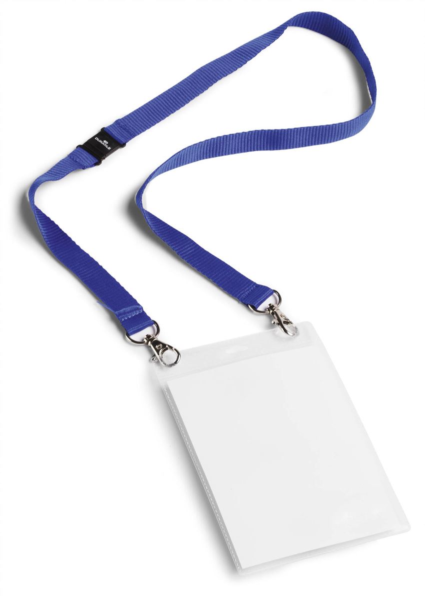 Durable Safety-Release Lanyard Name Badge ID Ticket Holder | 10 Pack | A6 Blue