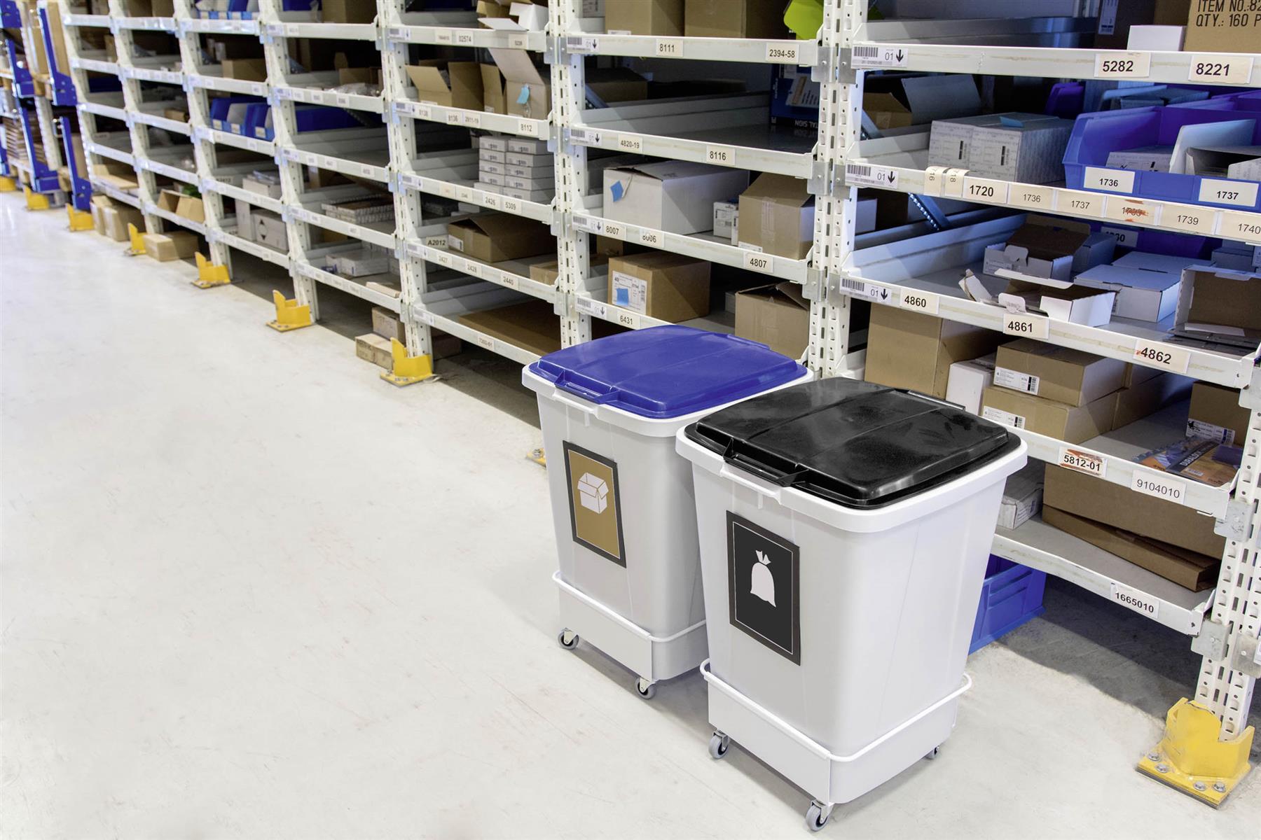 Durable 90L Waste Bin White | Square Recycling Bin | Food Bin | DURABIN