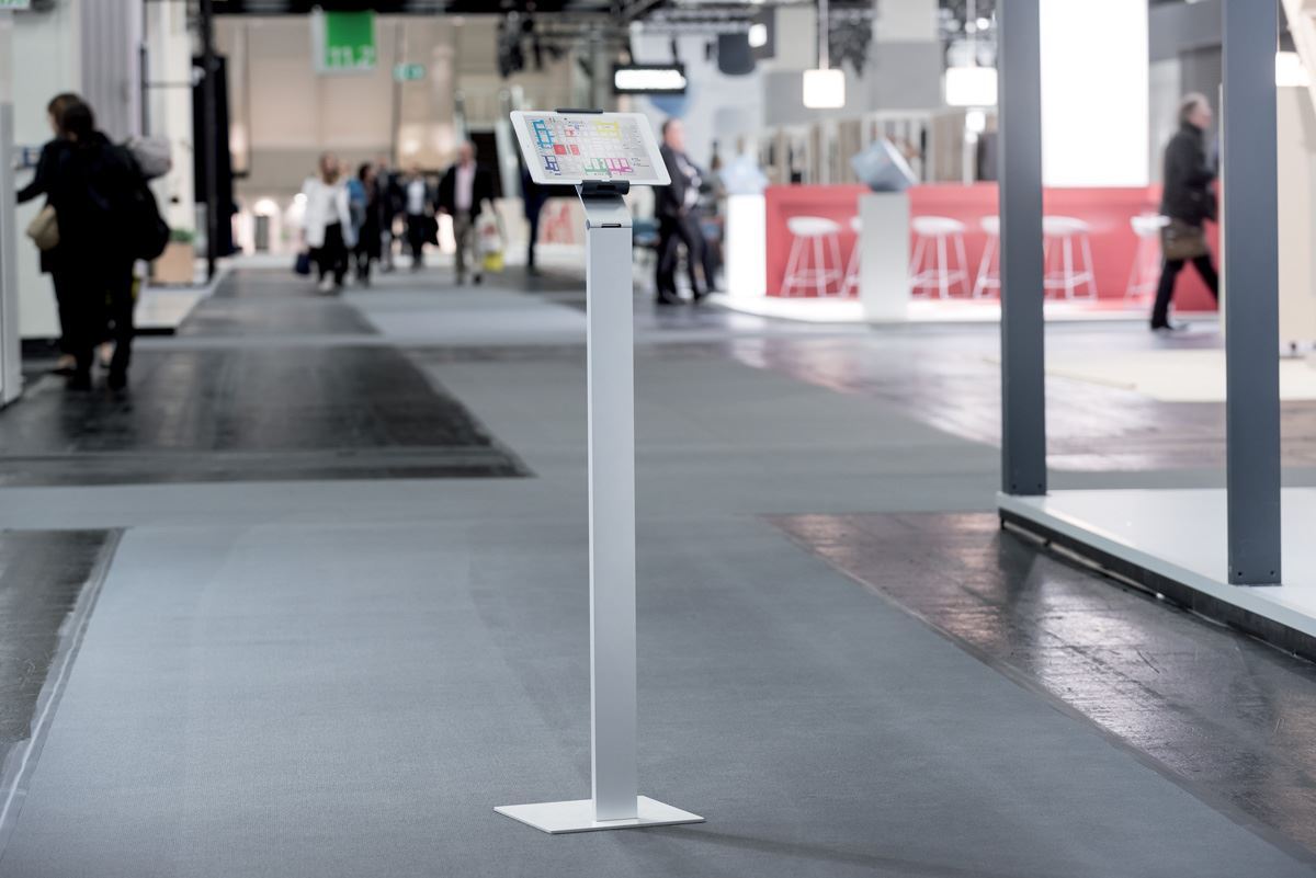 Durable Aluminium Tablet Holder iPad Floor Exhibition Stand | Rotates & Locks