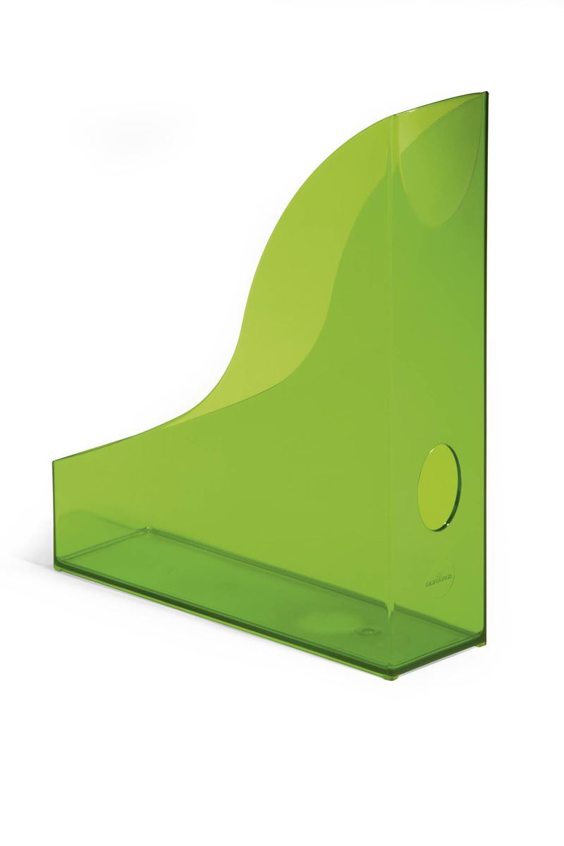Durable Translucent Magazine Rack Document Desk File Organiser | A4 Clear Green