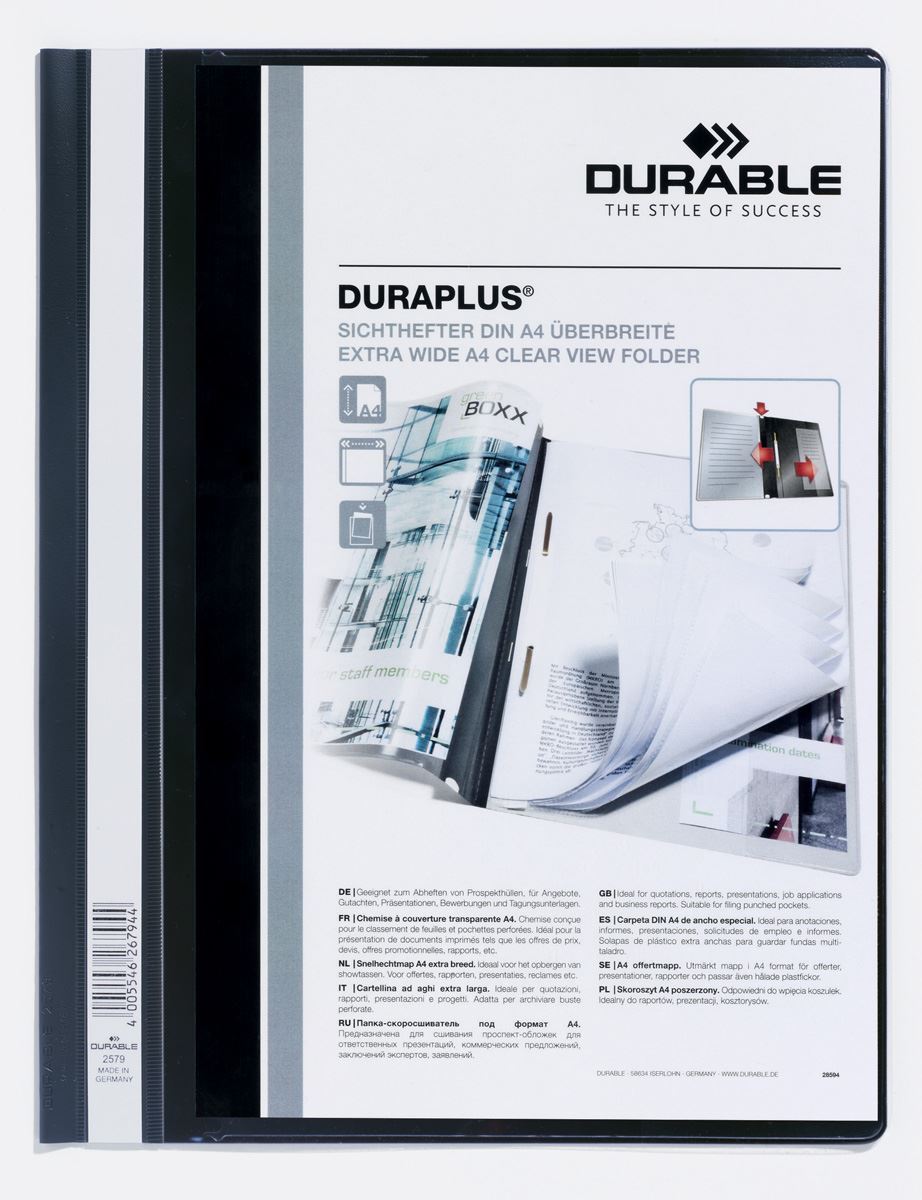 Durable DURAPLUS Project Folder Document Report File | 25 Pack | A4+ Assorted