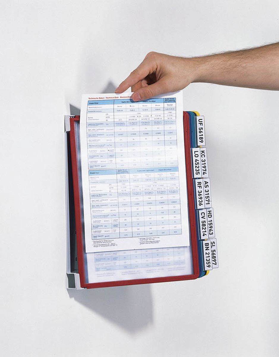 Durable VARIO WALL 10 Display Panel Document Holder | 10 Panel | A4 Colour Coded